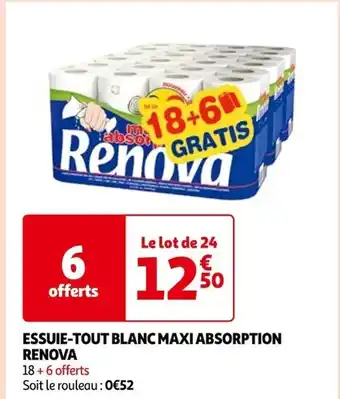 Auchan ESSUIE-TOUT BLANC MAXI ABSORPTION offre