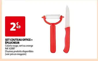 Auchan SET COUTEAU OFFICE + ÉPLUCHEUR offre