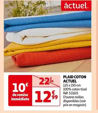 Auchan PLAID COTON ACTUEL offre
