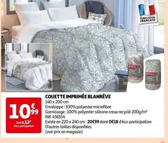 Auchan COUETTE IMPRIMÉE BLANRÊVE offre