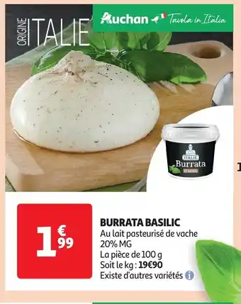 Auchan BURRATA BASILIC offre
