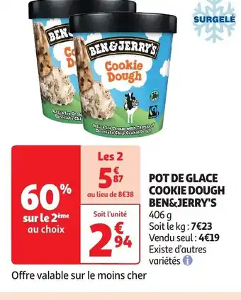 Auchan POT DE GLACE COOKIE DOUGH BEN&JERRY'S offre