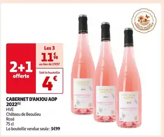 Auchan Supermarché Château de beaulieu cabernet d'anjou aop 2022 offre