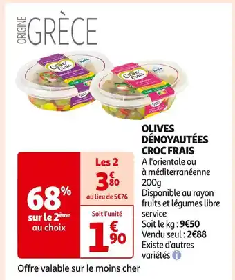 Olives dénoyautées croc frais