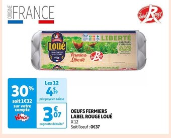 Auchan Supermarché Loué oeufs fermiers label rouge offre
