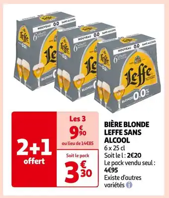 Auchan Leffe bière blonde sans alcool offre