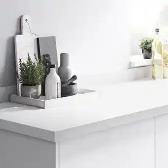 Brico Dépôt Goodhome plan de travail en stratifié blanc mat berberis l300xp62xep3,8cm offre