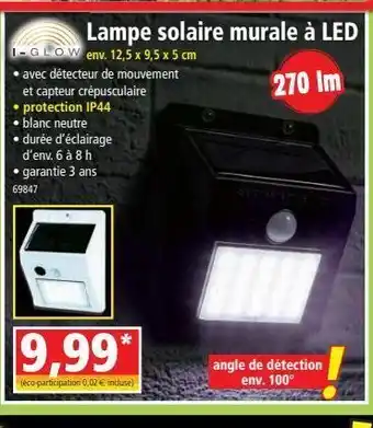 Norma Lampe solaire murale à led offre