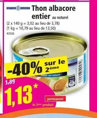 Norma Thon albacore entier offre