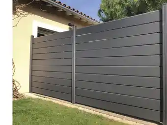 Clôture p-mex persienne coloris gris ral 7022 - 180 x 180 cm
