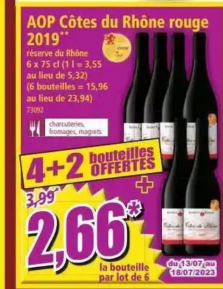 Norma Aop cotes du rhone rouge 2019 offre