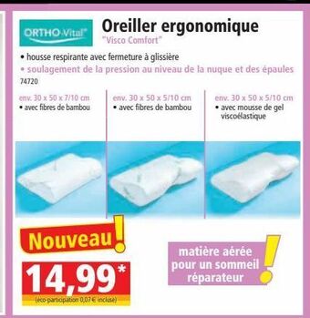 Norma Oreiller ergonomique offre