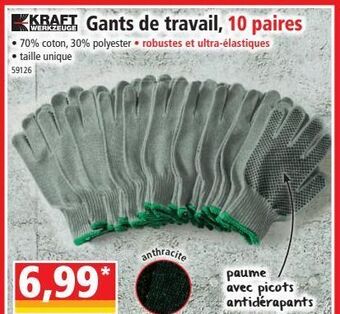 Norma Gants de travail 10 paires offre