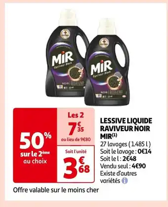 Auchan Mir lessive liquide raviveur noir (1) offre