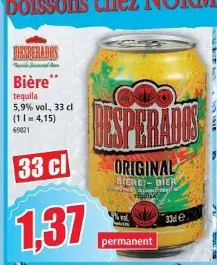 Norma Bière desperados offre