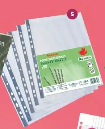 Auchan Auchan ot de 50 pochettes perforees lisses offre