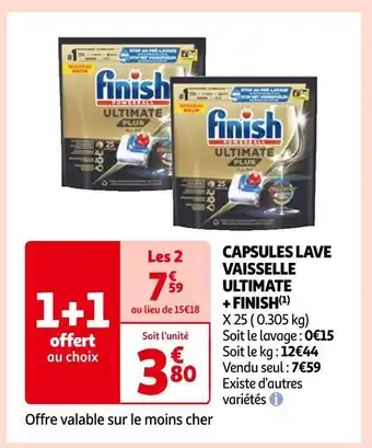 Auchan Finish capsules lave vaisselle ultimate offre