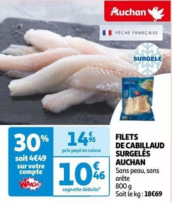Auchan Filets de cabillaud surgelés auchan offre