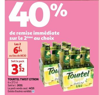 Auchan Supermarché Tourtel twist citron offre