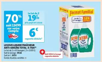 Auchan Supermarché Lessive liquide fraîcheur anti-odeurs total x-tra(1) offre