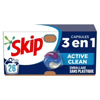 Auchan Supermarché Lessive capsule 3 en 1 active clean skip(1) offre