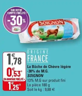 G20 La Bûche De Chèvre Légère -30% De M.G. Soignon offre