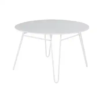 Maisons du Monde Table de jardin ronde en acier blanc 4 personnes offre