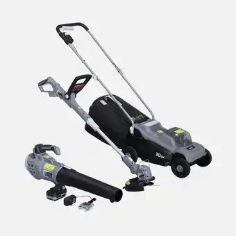 Truffaut Voltr - tondeuse à gazon sans fil 30cm + débrousailleuse sans fil ø25cm + souffleur de feuilles 20v offre
