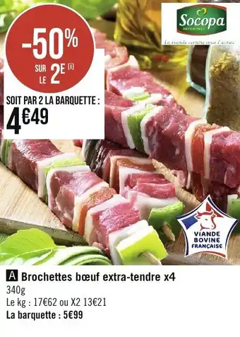 Géant Casino Brochettes bœuf extra-tendre x4 offre