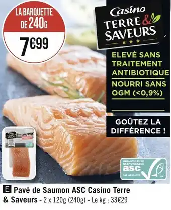 Géant Casino Pavé de Saumon ASC Casino Terre offre