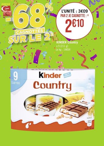 Géant Casino KINDER Country offre