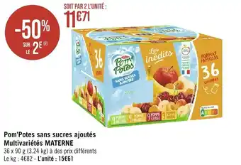 Géant Casino Pom'Potes sans sucres ajoutés Multivariétés MATERNE offre