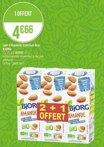 Géant Casino Lait d'Amande Calcium Bio BJORG offre