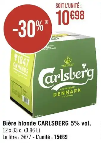 Géant Casino Bière blonde CARLSBERG 5% vol. offre