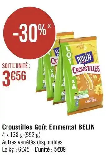 Géant Casino Croustilles Goût Emmental BELIN offre