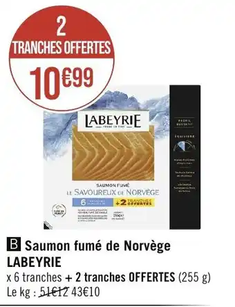 Géant Casino Saumon fumé de Norvège LABEYRIE offre