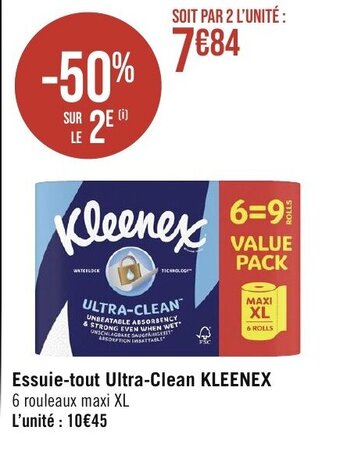 Géant Casino Essuie-tout Ultra-Clean KLEENEX offre