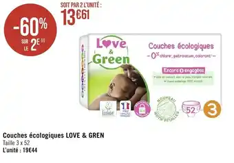 Géant Casino Couches écologiques LOVE & GREN offre