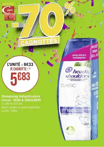 Géant Casino Shampooing Antipelliculaire Classic HEAD & SHOULDERS offre
