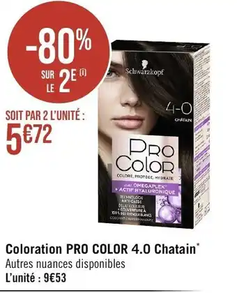 Géant Casino Coloration PRO COLOR 4.0 Chatain* offre