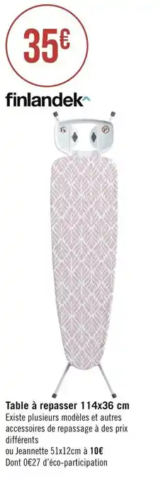 Géant Casino Table à repasser 114x36 cm offre