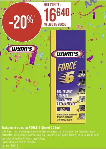Géant Casino Traitement complet FORCE 6 Diesel 325ml offre
