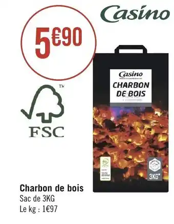Géant Casino Charbon de bois offre
