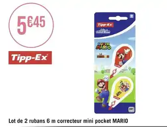 Géant Casino Lot de 2 rubans 6 m correcteur mini pocket MARIO offre