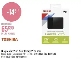 Géant Casino Disque dur 2.5" New Ready 2 To noir offre