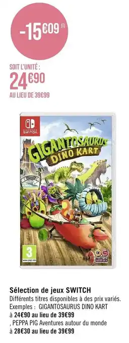 Géant Casino Sélection de jeux SWITCH offre