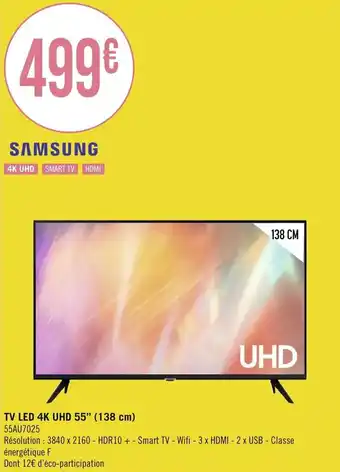 Géant Casino TV LED 4K UHD 55" (138 cm) offre