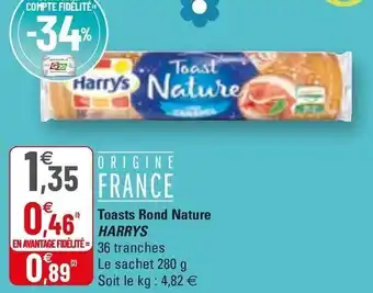 G20 Toasts Rond Nature Harrys offre