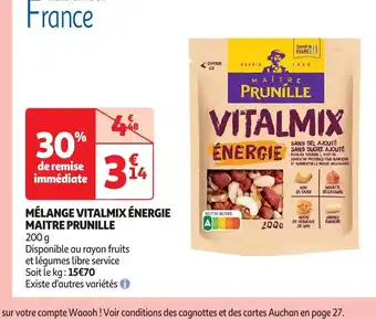 Auchan MÉLANGE VITALMIX ÉNERGIE MAITRE PRUNILLE offre
