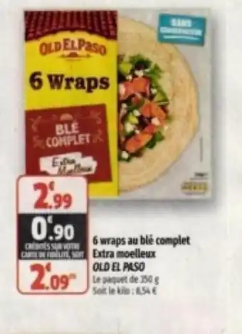 6 wraps au blé complet CARTILITE, SOIT Extra moelleux